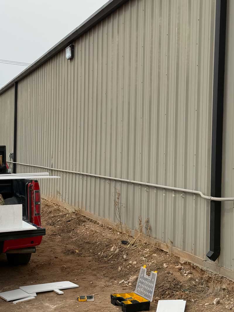 Industrial building exterior before window installation