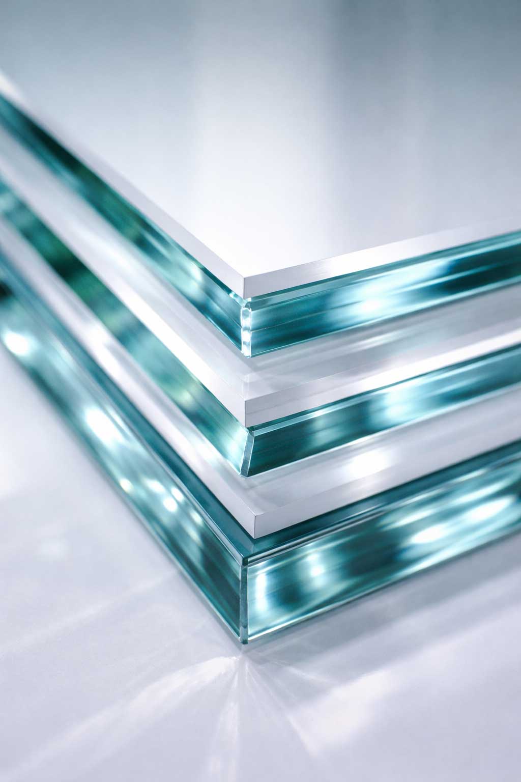 Polished and beveled glass edges
