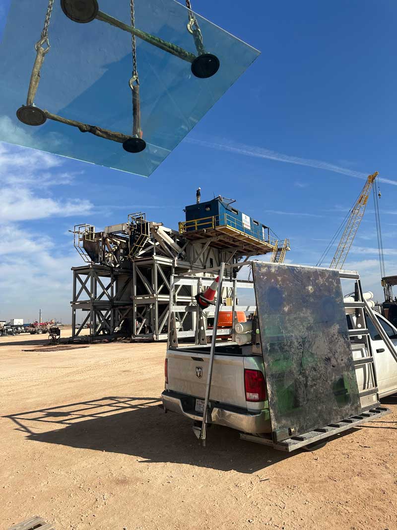 Oil rig structure before glass installation